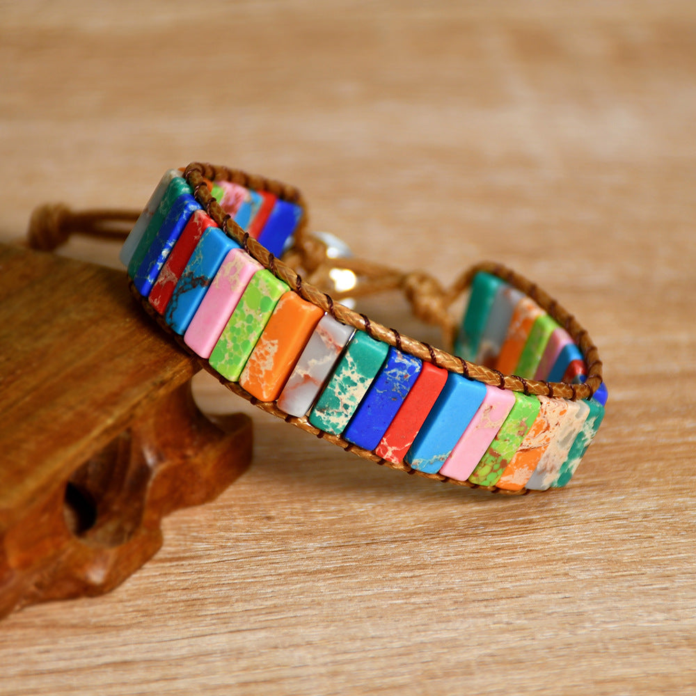 Brazalete de envoltura múltiple con cuentas de Turquoise Turquesa Turquoise a mano al por mayor